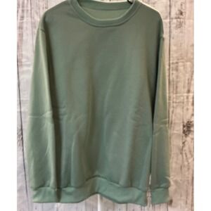 Womens Sage Green Crewneck Sweatshirt Long Sleeve Pullover Size M